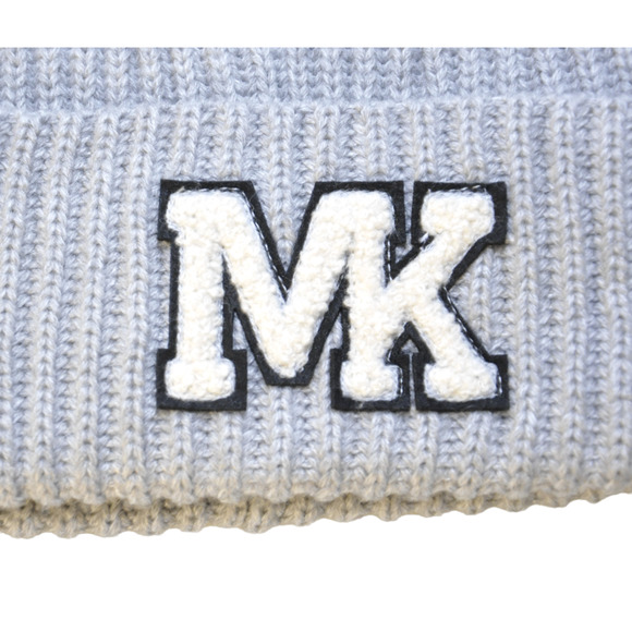 Michael Kors Varsity Unisex Beanie Hat & Scarf 2 Piece Set Pearl Grey $156 Nwt - Picture 4 of 6